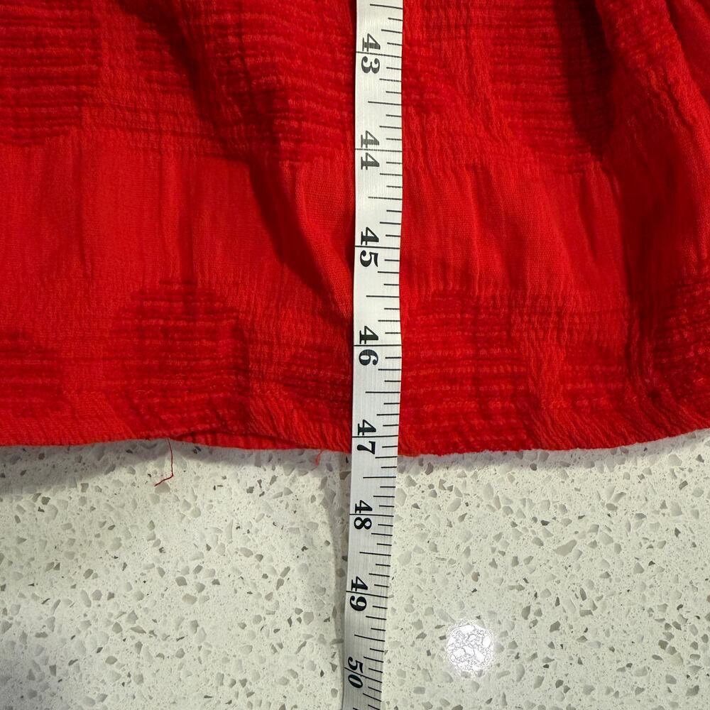 Umgee Red Smocked Cotton Maxi Dress Tiered Thick Strap Medium Resort Summer - Picture 9 of 9